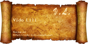 Vido Lili névjegykártya